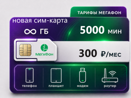 SIM-карта Мегафон "Выгодный 300" (саморегистрация)