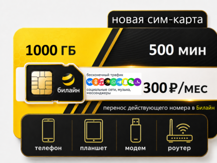 SIM-карта Билайн "Эксклюзивный" (саморегистрация)